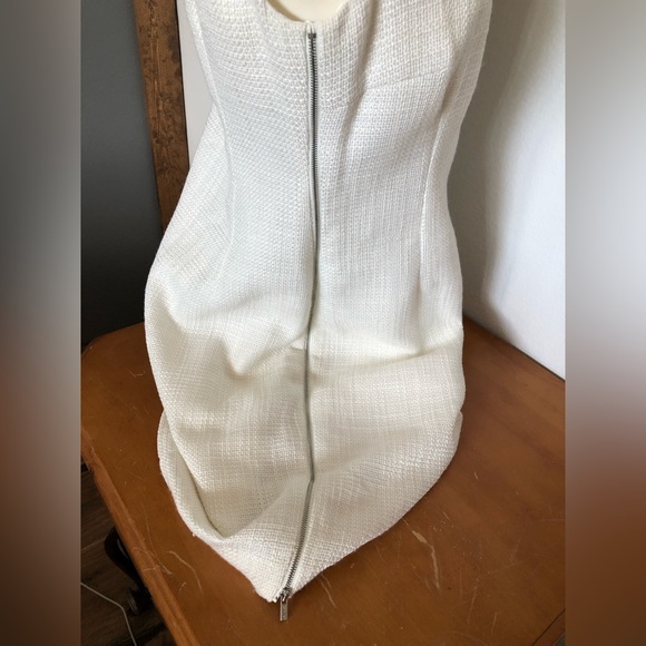 Calvin Klein White Tweed Sleeveless Dress - Picture 6 of 15